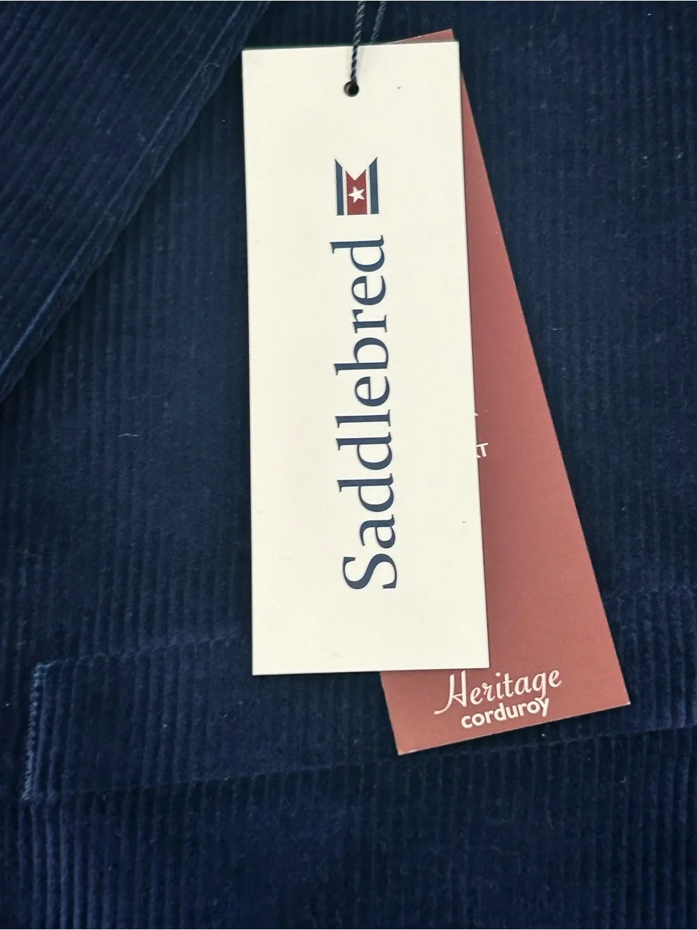 Saddlebred Heritage Corduroy Men’s Navy Royal‎ Blue Blazer 56L NWT Cotton